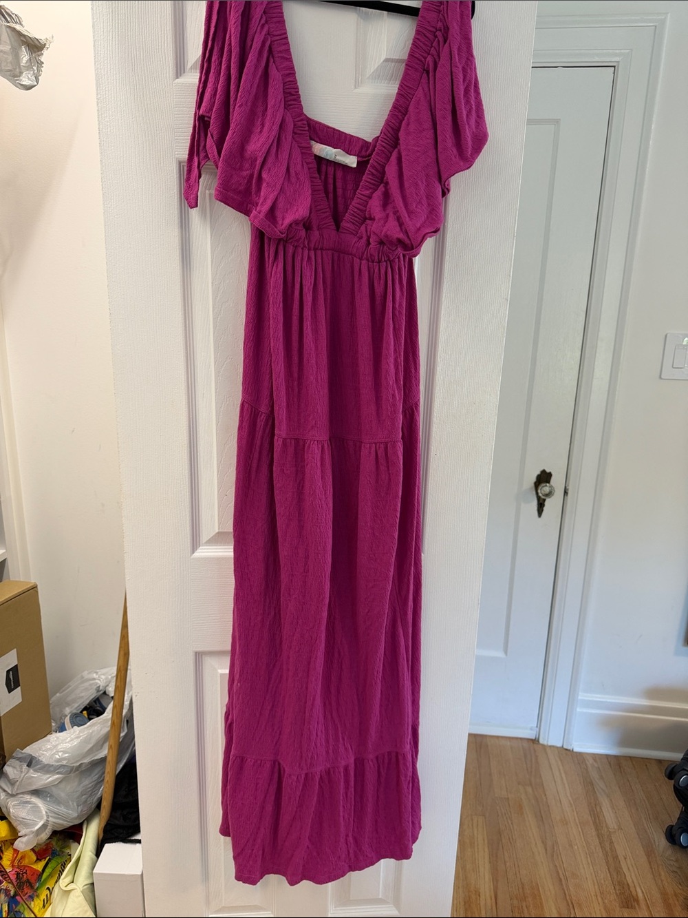 Free People Fuchsia Tiered Maxi Dress